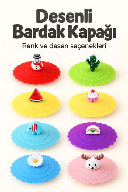 2 adet Silikon Isı Koruyucu Bardak Kapağı Sıcak Tutan Silikon Kapak Kupa Bardak