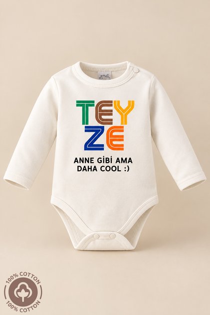 Unisex Baby 100% Cotton 0-12 Months Printed Baby Long Sleeve Bodysuit