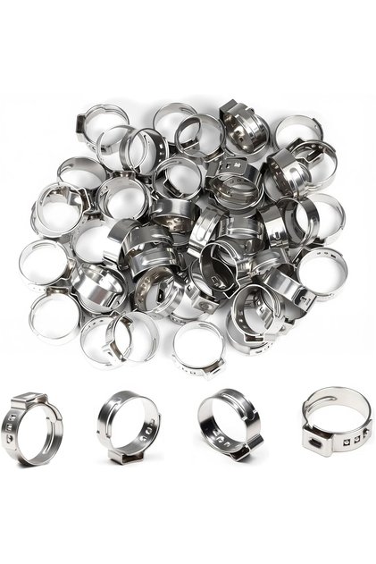 10.8-13.3mm 50 PCS Single Ear Hose Clamps 5.3-42mm Multiple Specifications High Quality Stainless St