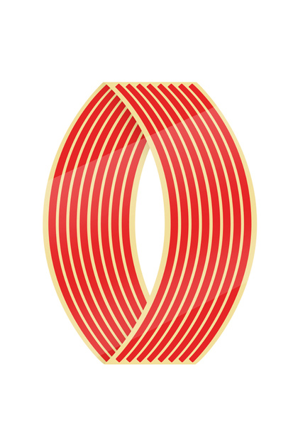 Red 1set of 16pcs Wheel Sticker Reflective Rim Stripe Tape Bike Motorcycle Stickers For Honda For Ka