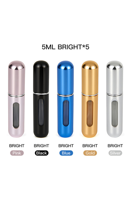 5ml 1 Set-5 PCS Perfume Bottle Portable Refillable Perfume Bottle with Spray Cosmetic Containers Ato