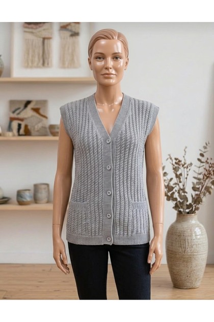 Hair Knitted Knitwear Mother's Vest Winter Daily Vest Dowry Vest