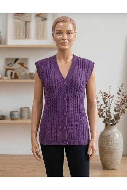Hair Knitted Knitwear Mother's Vest Winter Daily Vest Dowry Vest