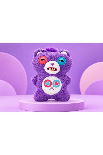 Fuggler X Care Bears Purple Eyed Plush Teddy Bear