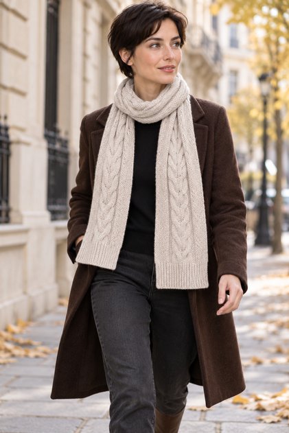 Eșarfă elegantă tricotată pentru femei - Cadou de Crăciun de Anul Nou