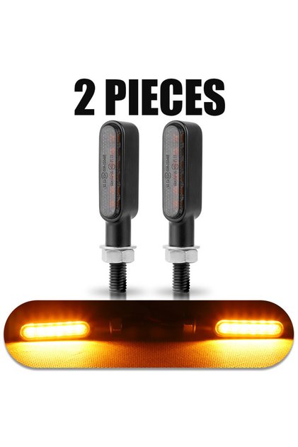 RGB Yellow 6leds BLALION 2pcs 6 leds Motorcycle Indicators Mini LED Turn Signal Light Flasher Amber