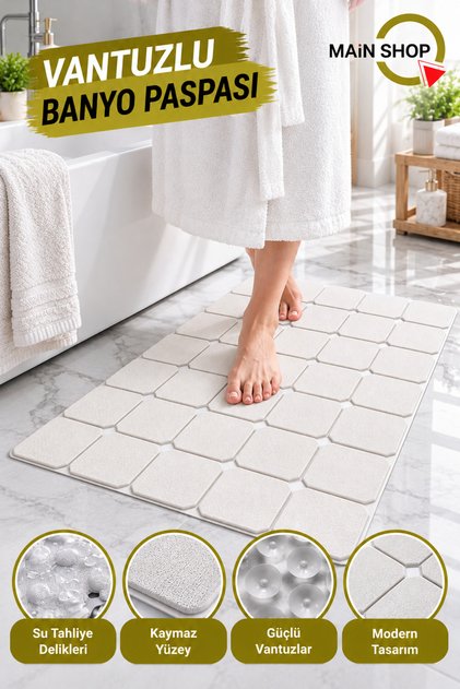 Foldable Large Bath and Shower Mat, Perforated Non-Slip Bathtub Mat 45X70 cm Machine Washable (M-161)