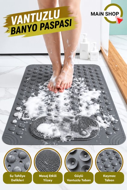 Suction Cup Bathroom and Shower Anti-Slip Shower Cabin Bathtub Suction Cup Bath Mat 36 X 69,5 cm M-162
