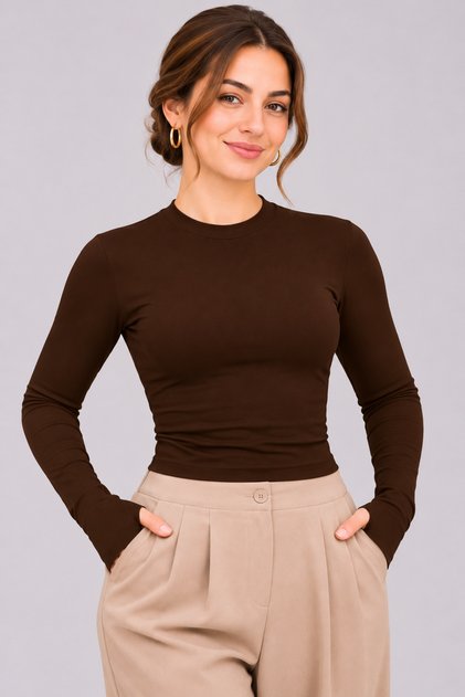 Body Long Sleeve Fisherman's Finger Blouse