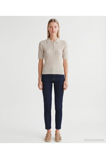 Regular Polo Neck Short Sleeve Sweater