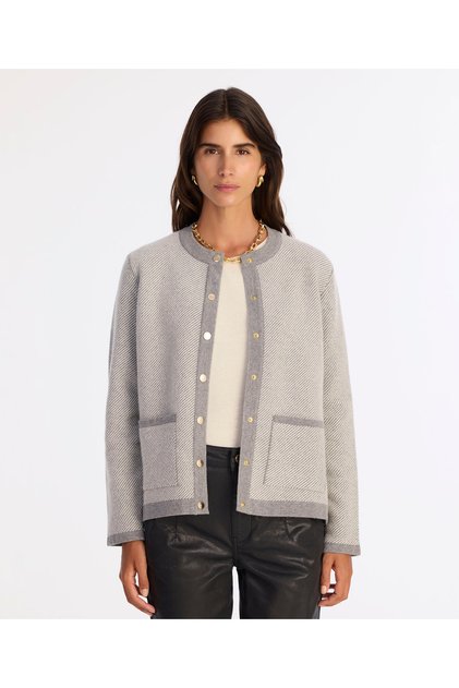 Regular Stand Collar Long Sleeve Cardigan