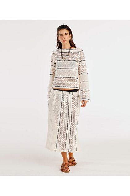 Pencil Skirt with Slit at the Knee