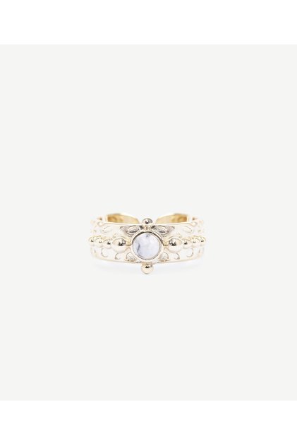 Natural Stone Detailed Adjustable Ring