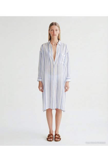 Plain Shirt Collar Long Sleeve Dress