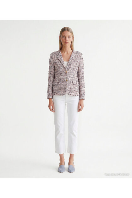 Tailored Crew Neck Long Sleeve Jacket