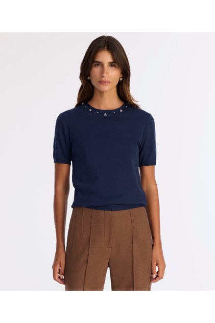 Regular Crew Neck Short Sleeve Sweater