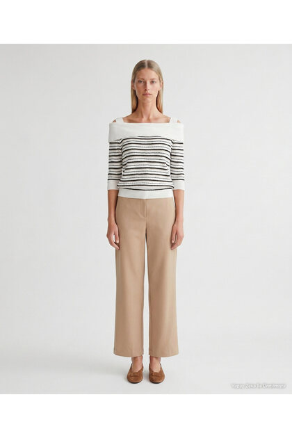 Regular Boat Neck 3/4 Sleeve Sweater