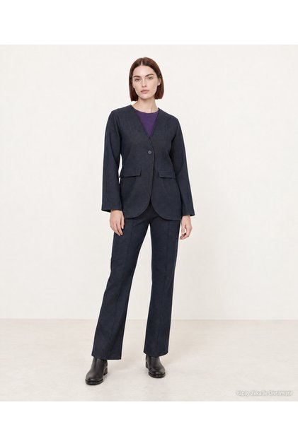Regular V-Neck Long Sleeve Jacket
