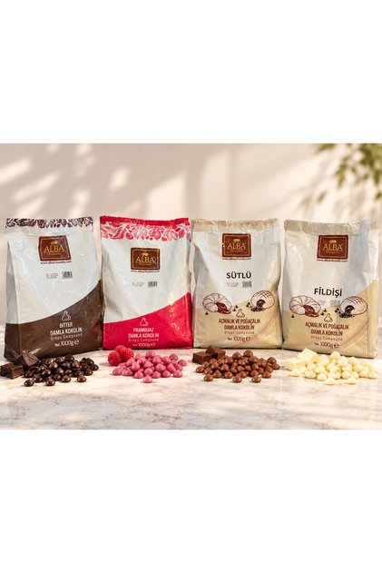 Damla Çikolata Kokolin 4 Lü Set Sütlü-bitter-fildişi-frambuaz 4 X 1 Kg