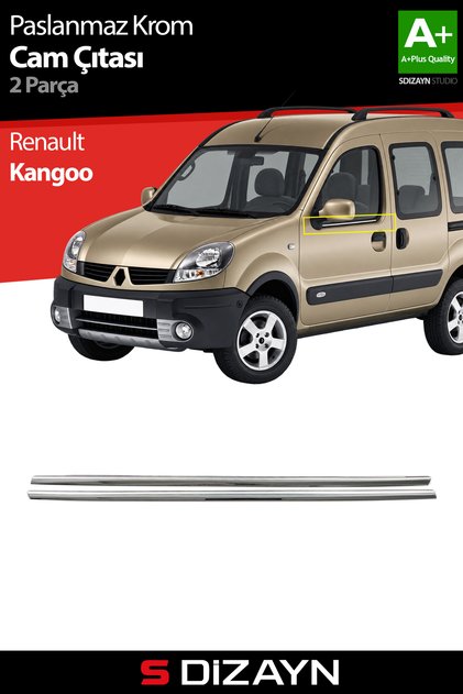 S-Dizayn Renault Kangoo ile Uyumlu Krom Cam Çıtası 2 Prç 2004-2007
