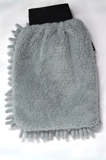 7050 Mikrofiber Çift Yüz Temizlik Makarna Peluş Eldiven Gri - (1 Adet)