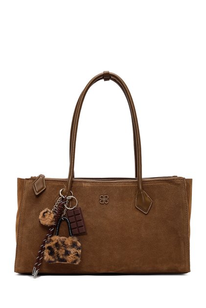 حقيبة كتف نسائية من جلد الغزال بتصميم Camel Charm طراز WB100026KS