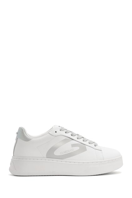 Women's White New Era Lace-Up Sneakers, Genuine Leather Sneakers G03G100028