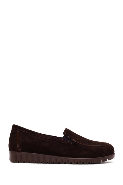 Women's Brown Suede Leather Comfort Shoes Af410008Ds