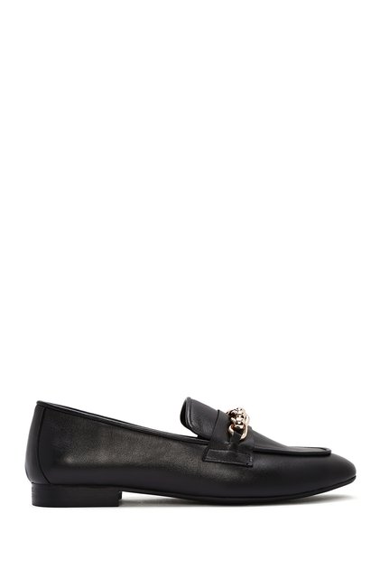 Women's Black Buckle Genuine Leather Genuine Genuine Leather Shoes, Casual Shoes, Daily Shoes 25Sfd