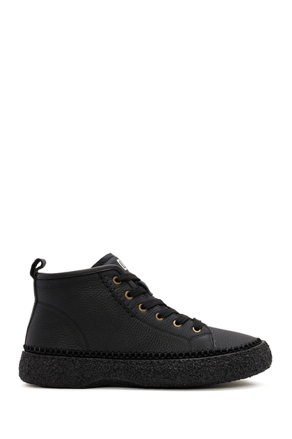 Men's Black Lace-Up Leather Sports Boots 25Wfd6948Ft