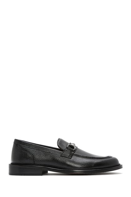 Men's Black Buckle Leather Shoes, Classic Loafer 26Sfd6009Ft