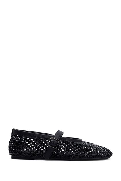Women's Black Mesh Stone Ballerinas 26Pfd4400Ts