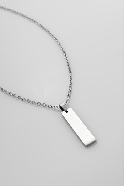 316L Steel Plate Necklace Ka1141Gm
