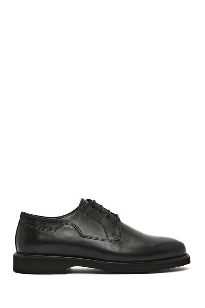 Men's Black Lace-Up Leather Casual Shoes 26Sfd704418