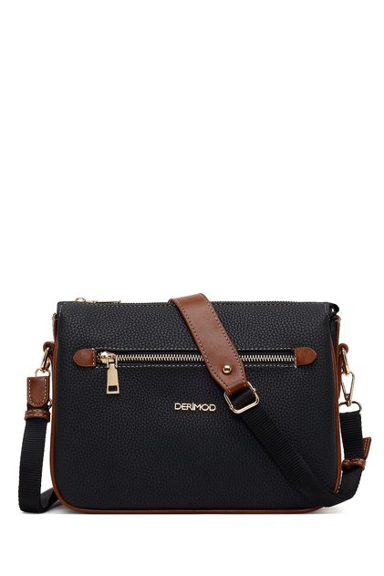 Women's Black Long Strap Crossbody Bag Wb520006Sf