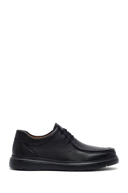 Men's Black Lace-Up Leather Casual Shoes 25Wfd6963Ft