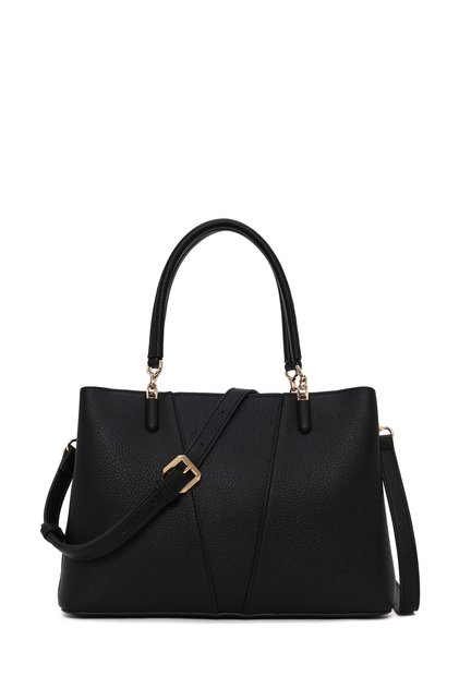 Women's Black Long Strap Shoulder Bag Ab150017Sv