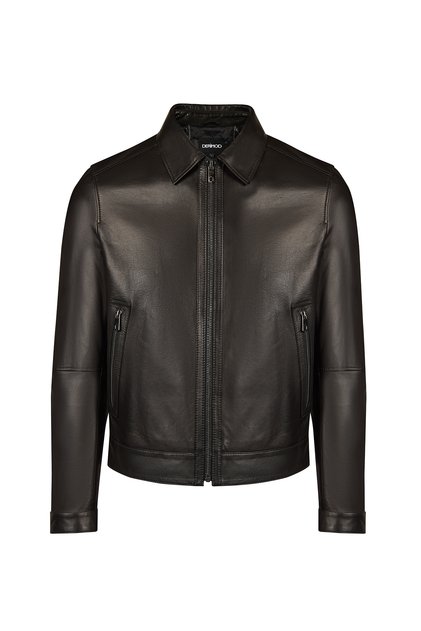 Haaland Men's Black Leather Jacket 26Sgd6603U4