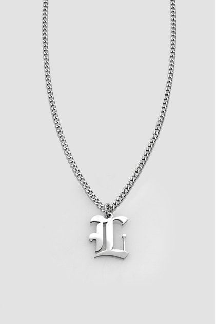 316L Steel Gothic L Letter Necklace Ka1108Gm