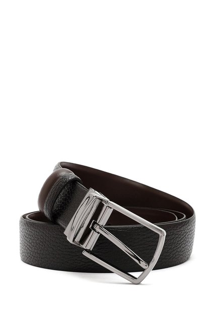 Men's Black Printed Leather Belt 000A2D 1304714