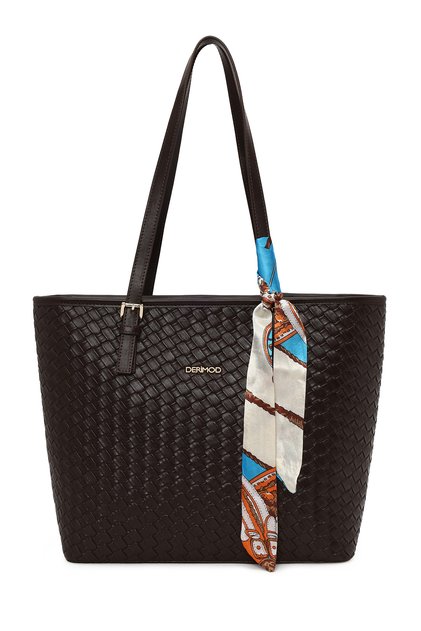 Women's Brown Knitted Shoulder Bag Wb500002So