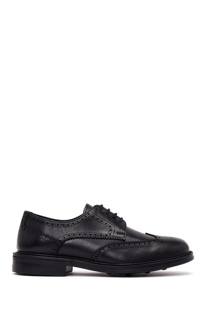 Men's Black Lace-Up Leather Classic Shoes Wm620007Dv