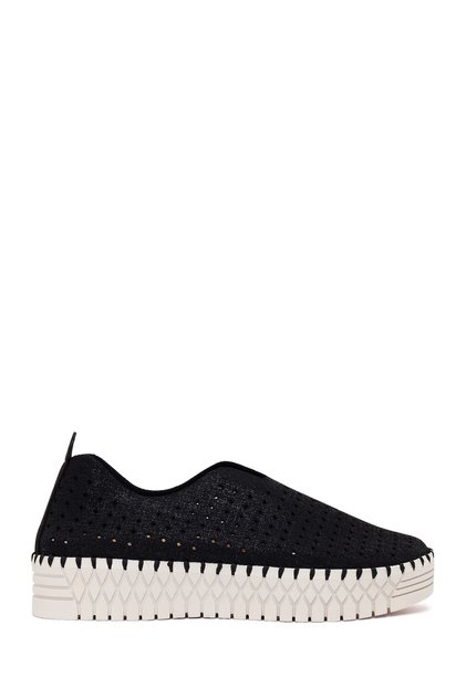 Women's Black Lace-Up Thick-Soled Casual Shoes 26Pfe401318