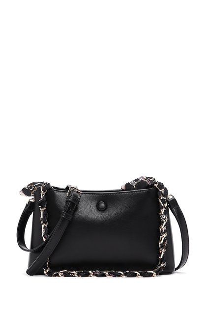 Women's Black Long Strap Classic Shoulder Bag 26Sbd281418