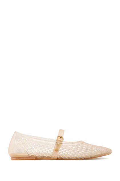 Women's Gold Buckle Jelly Ballerinas 26Sfe4751Pv