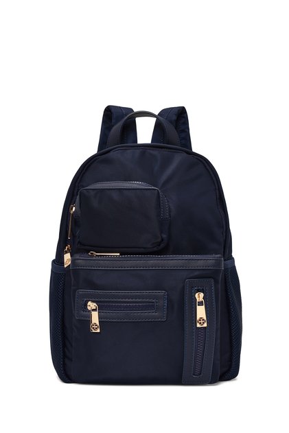 Women's Navy Blue Fabric Backpack Ab240006Kk
