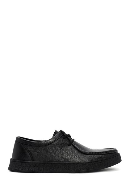 Men's Black Lace-Up Leather Casual Shoes Wm610002Df