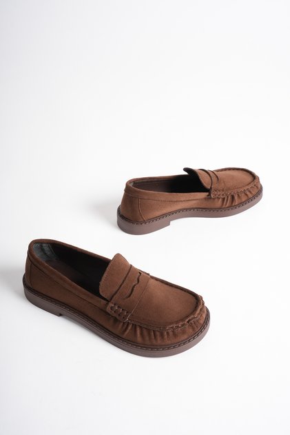 Women's Barefoot Molded Bitter Brown Suede Loafer Moccasin Casual Shoes