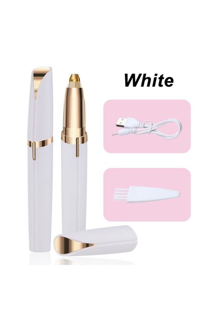 White Electric Eyebrow Trimming Tool For Beginners Automatic Electric Eyebrow Trimmer Nose Hair Shav