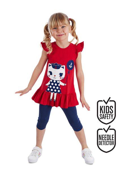 Sailor Cat Girls Tunic Tights Set